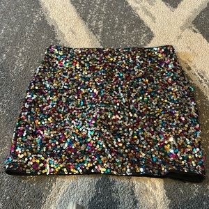 Multi color sequin mini skirt. Size XL